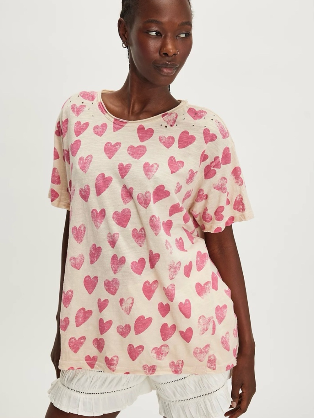 Magnolia Pearl My Love boyfriend Cream Tee - OS